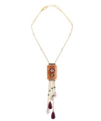 Beautful Gold And Orange Necklace 3