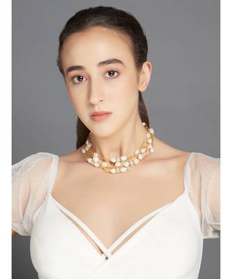 Gold Plated Fresh Water Pearls Necklace 2