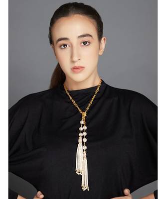 Swarovski Beads Off White And Gold Necklace 2