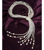 Grey Agate With White And Gold Neclace