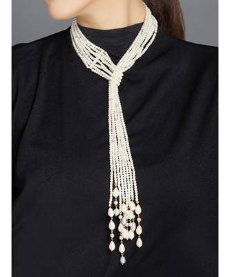 Grey Agate With White And Gold Neclace 2