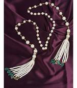 Agate Beads Gold And White Pearl Necklace