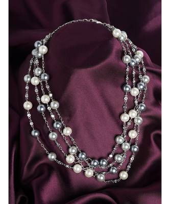 Silver Plated Fresh Water Pearls Necklace 1
