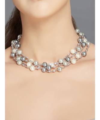 Silver Plated Fresh Water Pearls Necklace 2