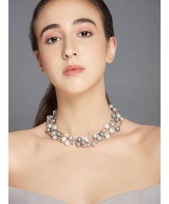 Silver Plated Fresh Water Pearls Necklace 3