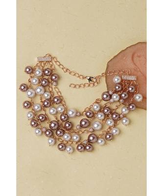 Multi Color Rose Pink Plated Swarovski Necklace 2