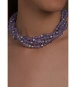 Purple Agate Beads Necklace