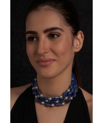 Lapis Tumble Beads Necklace 2