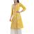 Seva Chikan Hand Embroidered Yellow Cotton Lucknowi Chikankari Angarkha Kurti