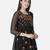 Seva Chikan Hand Embroidered Black Faux Georgette Chikankari Top With Slip