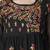Seva Chikan Hand Embroidered Black Faux Georgette Chikankari Top With Slip