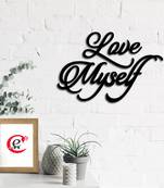 eCraftIndia Love Myself Black Engineered Wood Wall Art Cutout Ready to Hang Home Decor