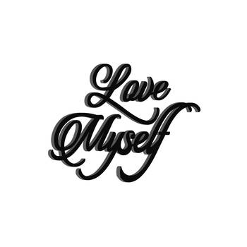 eCraftIndia Love Myself Black Engineered Wood Wall Art Cutout Ready to Hang Home Decor 5