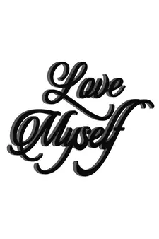 eCraftIndia Love Myself Black Engineered Wood Wall Art Cutout Ready to Hang Home Decor