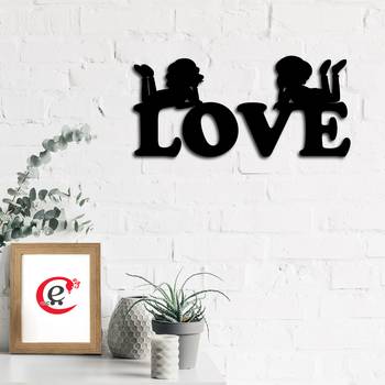 eCraftIndia Love Black Engineered Wood Wall Art Cutout Ready to Hang Home Decor 1