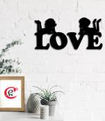 eCraftIndia Love Black Engineered Wood Wall Art Cutout Ready to Hang Home Decor