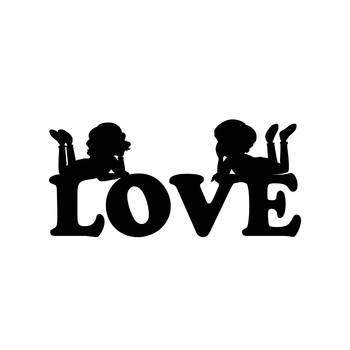 eCraftIndia Love Black Engineered Wood Wall Art Cutout Ready to Hang Home Decor 3