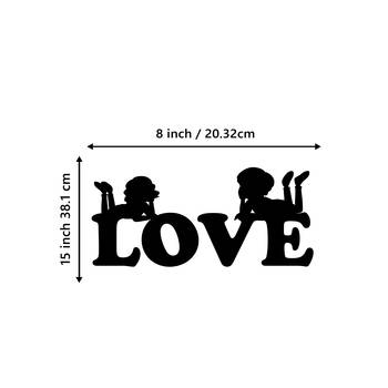 eCraftIndia Love Black Engineered Wood Wall Art Cutout Ready to Hang Home Decor 4