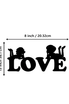 eCraftIndia Love Black Engineered Wood Wall Art Cutout Ready to Hang Home Decor