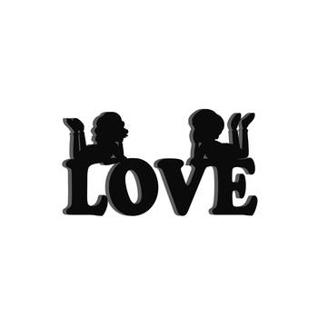 eCraftIndia Love Black Engineered Wood Wall Art Cutout Ready to Hang Home Decor 5