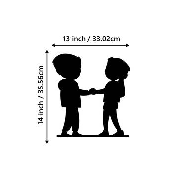 eCraftIndia Couple holding hands Black Engineered Wood Wall Art Cutout Ready to Hang Home Decor 4
