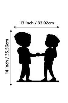 eCraftIndia Couple holding hands Black Engineered Wood Wall Art Cutout Ready to Hang Home Decor
