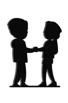 eCraftIndia Couple holding hands Black Engineered Wood Wall Art Cutout Ready to Hang Home Decor
