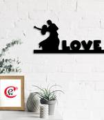 eCraftIndia Dancing Couple Black Engineered Wood Wall Art Cutout Ready to Hang Home Decor
