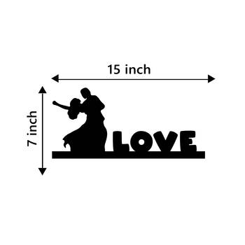 eCraftIndia Dancing Couple Black Engineered Wood Wall Art Cutout Ready to Hang Home Decor 4