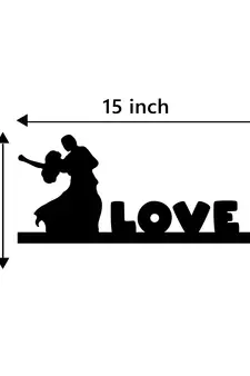 eCraftIndia Dancing Couple Black Engineered Wood Wall Art Cutout Ready to Hang Home Decor