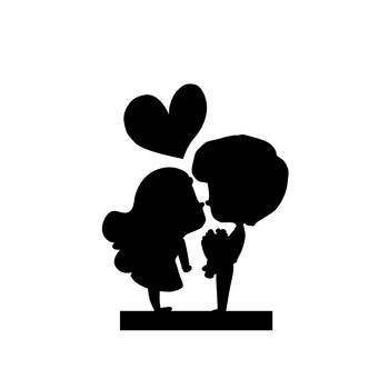 eCraftIndia Loving Couple Black Engineered Wood Wall Art Cutout Ready to Hang Home Decor 3