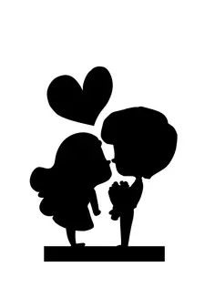 eCraftIndia Loving Couple Black Engineered Wood Wall Art Cutout Ready to Hang Home Decor