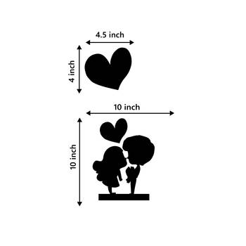 eCraftIndia Loving Couple Black Engineered Wood Wall Art Cutout Ready to Hang Home Decor 4