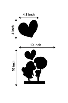 eCraftIndia Loving Couple Black Engineered Wood Wall Art Cutout Ready to Hang Home Decor