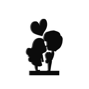 eCraftIndia Loving Couple Black Engineered Wood Wall Art Cutout Ready to Hang Home Decor 5
