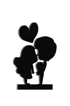 eCraftIndia Loving Couple Black Engineered Wood Wall Art Cutout Ready to Hang Home Decor