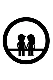 eCraftIndia Couple sitting on Bench Black Engineered Wood Wall Art Cutout Ready to Hang Home Decor