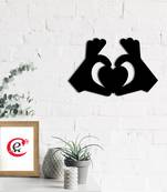 eCraftIndia Sign of Love Black Engineered Wood Wall Art Cutout Ready to Hang Home Decor
