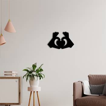 eCraftIndia Sign of Love Black Engineered Wood Wall Art Cutout Ready to Hang Home Decor 2
