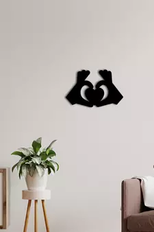 eCraftIndia Sign of Love Black Engineered Wood Wall Art Cutout Ready to Hang Home Decor