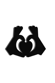 eCraftIndia Sign of Love Black Engineered Wood Wall Art Cutout Ready to Hang Home Decor