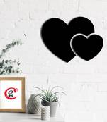 eCraftIndia 2 Heart Black Engineered Wood Wall Art Cutout Ready to Hang Home Decor