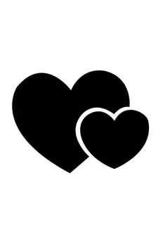 eCraftIndia 2 Heart Black Engineered Wood Wall Art Cutout Ready to Hang Home Decor