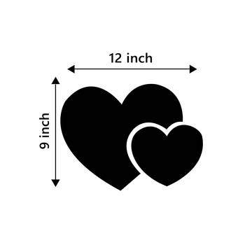 eCraftIndia 2 Heart Black Engineered Wood Wall Art Cutout Ready to Hang Home Decor 4