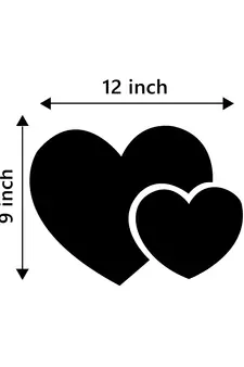 eCraftIndia 2 Heart Black Engineered Wood Wall Art Cutout Ready to Hang Home Decor