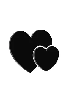 eCraftIndia 2 Heart Black Engineered Wood Wall Art Cutout Ready to Hang Home Decor