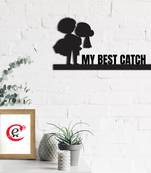 eCraftIndia My Best Catch Black Engineered Wood Wall Art Cutout Ready to Hang Home Decor