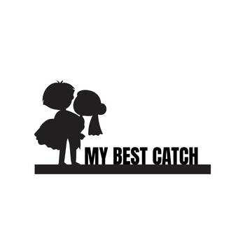 eCraftIndia My Best Catch Black Engineered Wood Wall Art Cutout Ready to Hang Home Decor 3