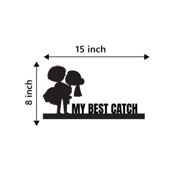 eCraftIndia My Best Catch Black Engineered Wood Wall Art Cutout Ready to Hang Home Decor 4