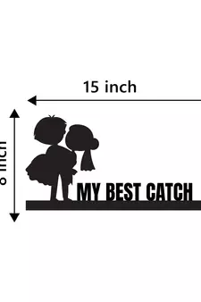 eCraftIndia My Best Catch Black Engineered Wood Wall Art Cutout Ready to Hang Home Decor